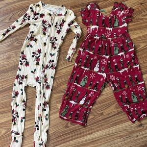 Posh Peanut Minnie Xmas Pajama and Nightmare before Christmas Romper 18-24 month